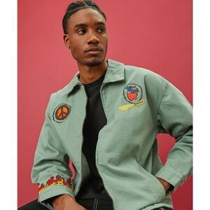 Forever 21 x Ron Bass We Are The chosen Ones Jacket Green Size Medium New